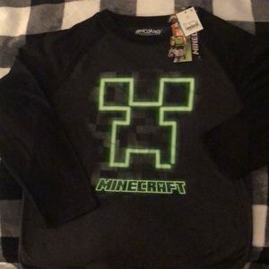 #33 Minecraft top grey/ black NWT cute